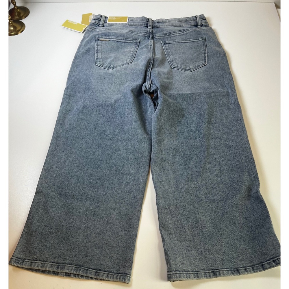 Michael Kors Carmen Crop Wide Leg Jeans Super High Rise Size 12 NWT